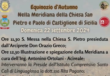 Castiglione, domenica giornata di studio e verifiche in occasione dell'equinozio d'autunno
