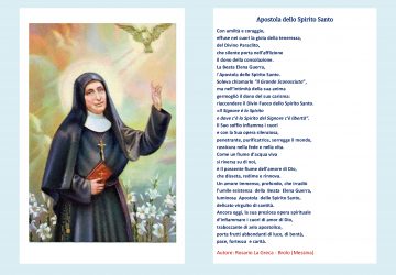 &ldquo;Apostola dello Spirito Santo&rdquo;, poesia dedicata alla Beata Suor Elena Guerra che domani sar&agrave; proclamata Santa