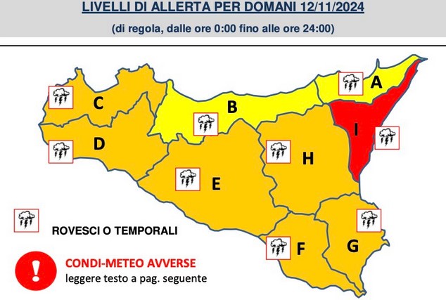 Meteo, domani allerta rossa: scuole chiuse nell’area Ionica