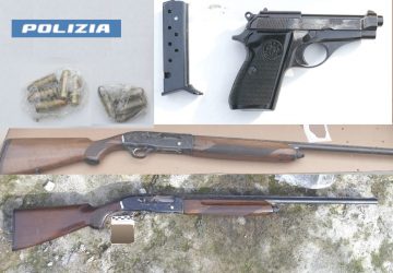 Nunziata di Mascali: rinvenuti in un casolare abbandonato pistola, munizioni e due fucili