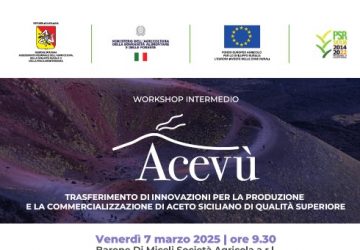 Progetto Acev&ugrave;: presentazione dei campioni del prodotto sperimentale &ldquo;aceto vulcanico dell&rsquo;Etna&rdquo;