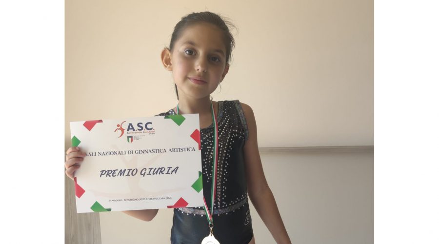 Giarre, primo posto per la giovanissima ginnasta Alessia a Civitavecchia