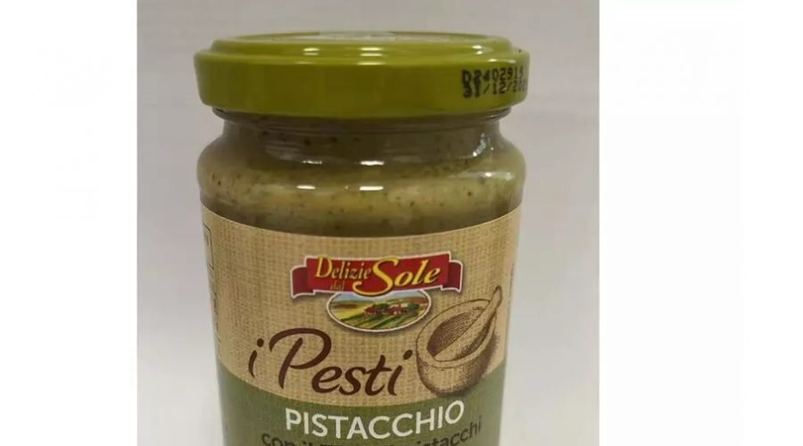 Confezioni di Pesto di pistacchio: il Ministero della Salute ha segnalato tre lotti per rischio chimico