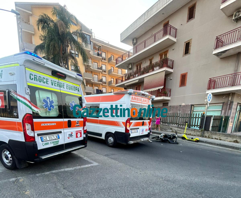 Giarre, scontro auto ciclomotore: ferito un giovane