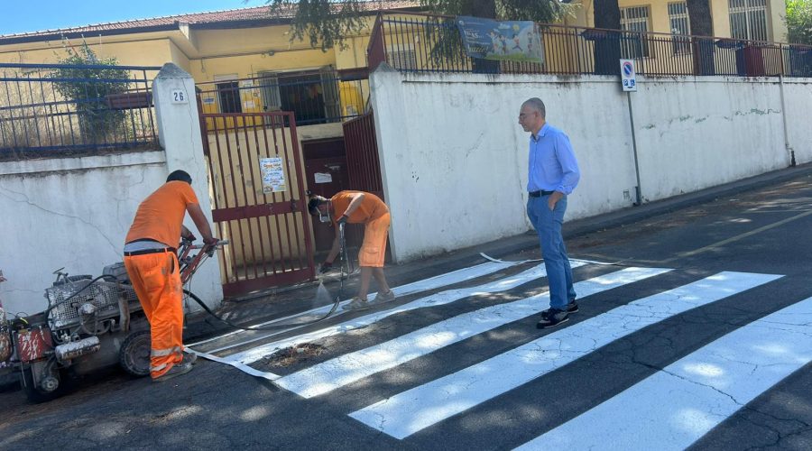 Giarre: avviati i lavori di rifacimento della segnaletica orizzontale