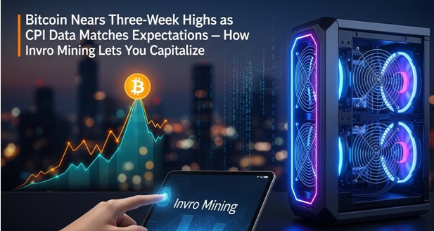 Bitcoin si avvicina ai massimi delle ultime tre settimane mentre i dati CPI corrispondono alle aspettative: come il mining di Invro ti consente di capitalizzare