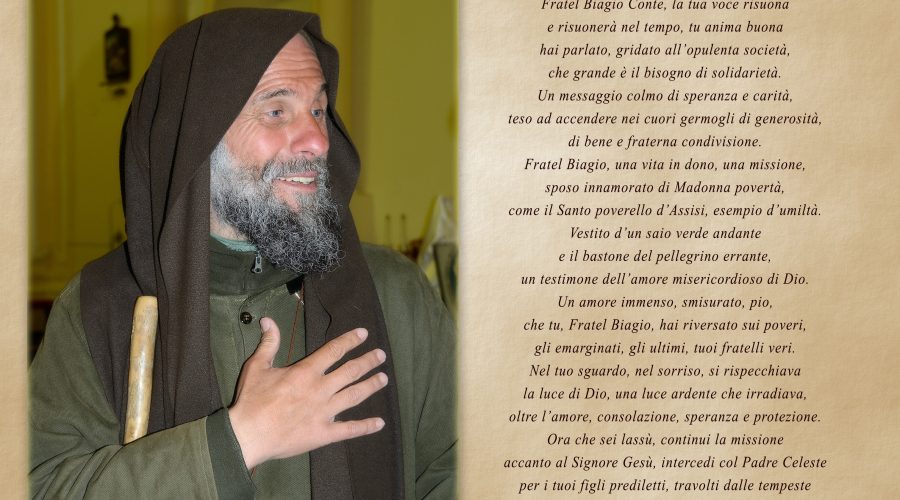 Un omaggio poetico per Fratel Biagio Conte, nel terzo anniversario della sua salita al cielo