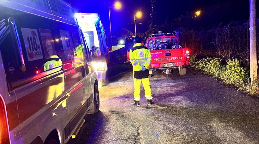 Incidente stradale lungo via De Paoli tra Giarre e Sant’Alfio