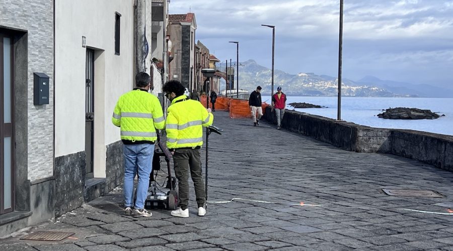 Riposto, al via i rilievi stradali e laser scanner sul lungomare dopo i danni del ciclone Harry