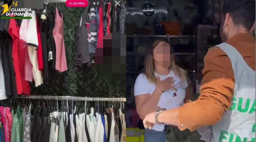 Sequestrati oltre 1200 articoli contraffatti venduti tramite “diretta streaming”: denunciati due venditori “on line”