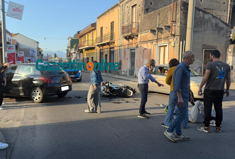 Trepunti, violento scontro auto scooter: un ferito