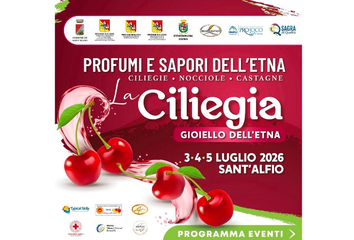 Tutto pronto a Sant’Alfio per la 16ª edizione de “La ciliegia, gioiello dell’Etna” dal 3 al 5 luglio