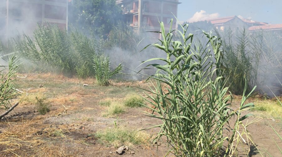 Fiumefreddo di Sicilia: vasto incendio a Liberto, fiamme a ridosso delle abitazioni