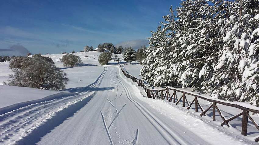 Gelo e freddo: nel catanese ancora neve a bassa quota
