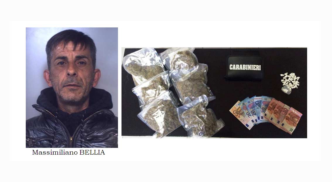 Spaccia “coca” e “erba”: arrestato 46enne a S. G. Galermo