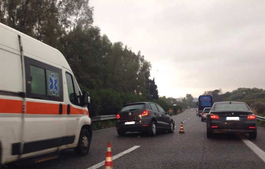 Autostrada: incidente sulla A18. Traffico rallentato
