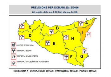 Meteo: preallarme della Protezione Civile nella zona jonica