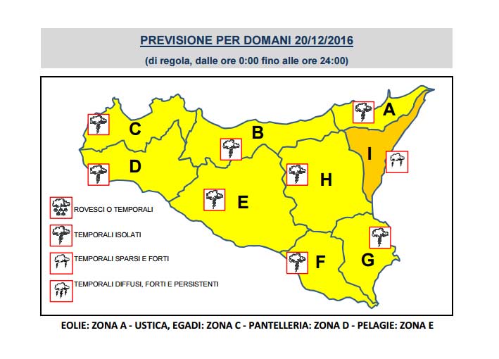 Meteo: preallarme della Protezione Civile nella zona jonica